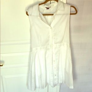 Theory white oxford a line dress